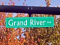 Photograph of a street sign in East Lansing for (from Michigan State Trunkline Highway System)
