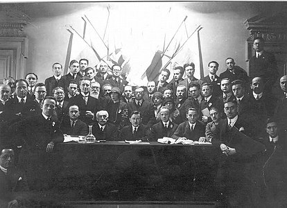 Ze'ev Jabotinsky at a Hatzohar Conference (likely in Paris, in the second half of the 1920s)