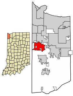 Location of St. John in Lake County, Indiana.