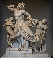 Laocoön and his Sons, Greek, (Late Hellenistic), perhaps a copy, between 200 BCE and 20 CE, white marble, Vatican Museum