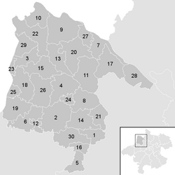 Lage der Gemeinde Bezirk Schärding im Bezirk Schärding (anklickbare Karte)