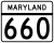 Maryland Route 660 marker