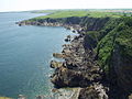 Machars Coastline looking south from Cruggleton Castle.
