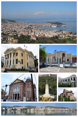 Mytilene montage. Clicking on an image in the picture causes the browser to load the appropriate article, if it exists.