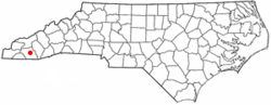 Location of Franklin, North Carolina