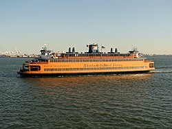 the Kennedy-class American Legion ferryboat on its way to Staten Island
