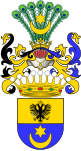 Coat of arms of Count Gołuchowski, with the coat of arms of the Russian Empire