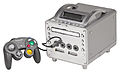 Panasonic Q, a DVD player hybrid version of the GameCube. Released by Panasonic in 2001.
