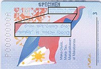 Indigenous script in the country's passport