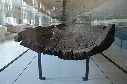 Neolithic pirogue made from a single tree (about 2700 BC)
