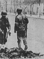 Burning left-wing books during the early days of the Pinochet military regime