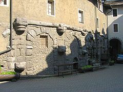 Traces of the amphitheater in Aosta