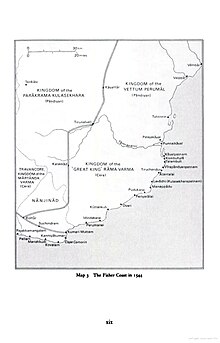 Map of Tenkasi and Tirunelveli pandiyas