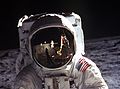 1969: Helmet visor protecting Aldrin's eyes on the Moon