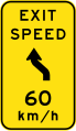 (W1-9-4) Exit advisory speed with reverse curve, first to left
