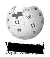 The Turkish Wikipedia logo with a censor bar covering the text, used from April 2017 to January 2020 when Turkish authorities blocked online access to Wikipedia in all languages across Turkey