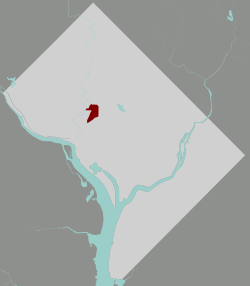 Location of Adams Morgan in Washington, D.C.