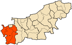 Map of Boumerdès Province highlighting Khemis El Khechna District