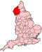 Location of Cumbria shown within England