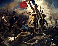 /9 - Das Gemälde stellt die französische Revolution am 28. Juli 1830 dar. Gemalt wurde es vom französischen Maler Eugène Delacroix (1798 - 1863), dessen Werke der französischen Spätromantik zugeordnet werden, auch wenn Delacroix es jedoch für sich ablehnte, der populär werdenden Strömung der romantischen Schule zugeschlagen zu werden. Das Bild wurde zwischen Oktober und Dezember 1830 gemalt.