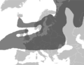 Depiction of the estimated ash cloud at 18:00 UTC on 17 April 2010.
