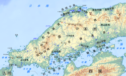 Geofeatures map of Chugoku