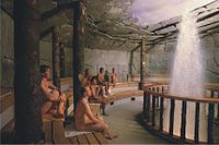 Sauna with geyser at Therme Erding