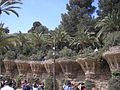 Bird nests built by Gaudí in the Park Güell terrace walls.