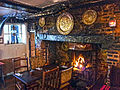 Typical interior of old pub-restaurant, semi-rural example near Reigate in the east of the county