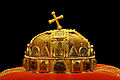 The Holy Crown of Hungary, also called the Crown of Saint Stephen, of the Kingdom of Hungary (Byzantine work, Constantinople (Istanbul), 11th century), Hungarian Parliament Building, Budapest