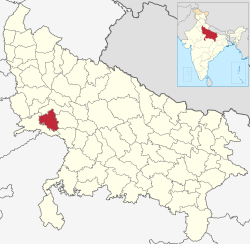 Location of Firozabad district in Uttar Pradesh