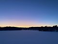 Frozen lake Jyväsjärvi in winter
