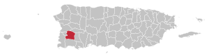 Map of Puerto Rico highlighting San Germán Municipality