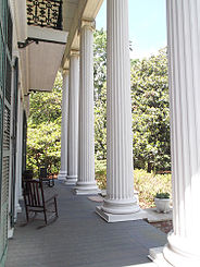 Detailed view of portico on northern facade.
