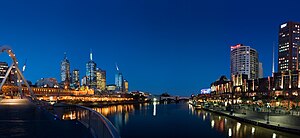 Melbourne's Yarra River at twilight