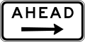 (R7-Q01) Ahead on Side Road (right) (used with bus, transit or truck lane signs) (used in Queensland)