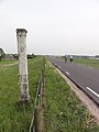 Boundary marker along the road on the Waaldijk