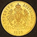 Österreich/Ungarn 1892 20 Franken (= 8 Gulden/Florin)