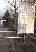 Hinweis­schilder zum Grenz­über­gang in Al­brechts Teer­ofen, 1988