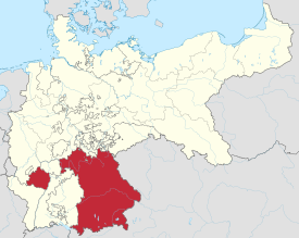 Lage des Königreichs Bayern im Deutschen Kaiserreich