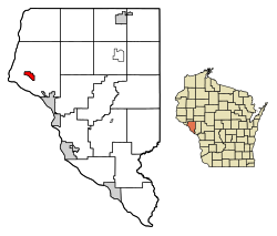 Location of Nelson in Buffalo County, Wisconsin.