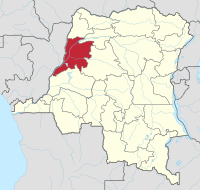 Map showing the location of the Province of Équateur in the Democratic Republic of the Congo