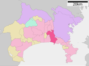 Lage Fujisawas in der Präfektur