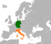 Location map for Germany and Italy.