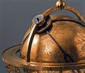 Detail of a 1586 mechanised celestial globe.
