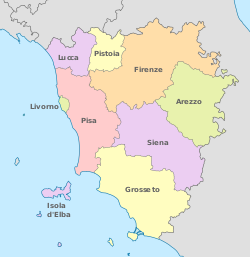 Administrative divisions of the Grand Duchy of Tuscany at the end of 1847