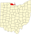 State map highlighting Ottawa County