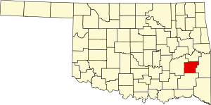 Map of Oklahoma highlighting Latimer County