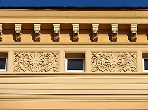 New Palace - details of the stuccoes and corbel tables