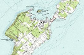 Topographic map of the island